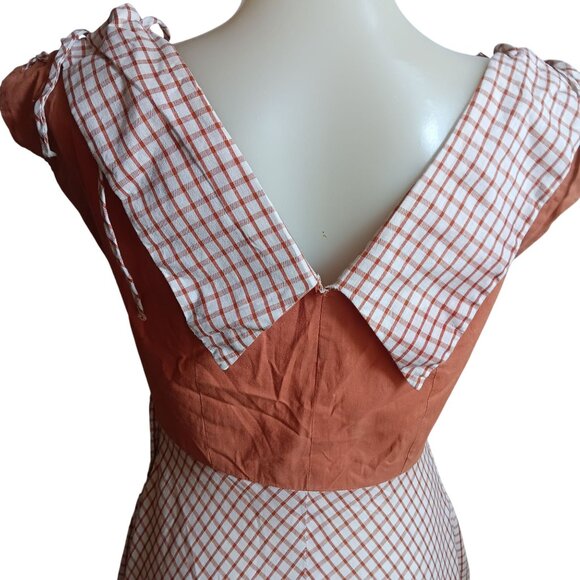 Women's sz 8 Vintage Dress 50's Fashion Frocks Checkered Country Party Dress - Picture 6 of 10